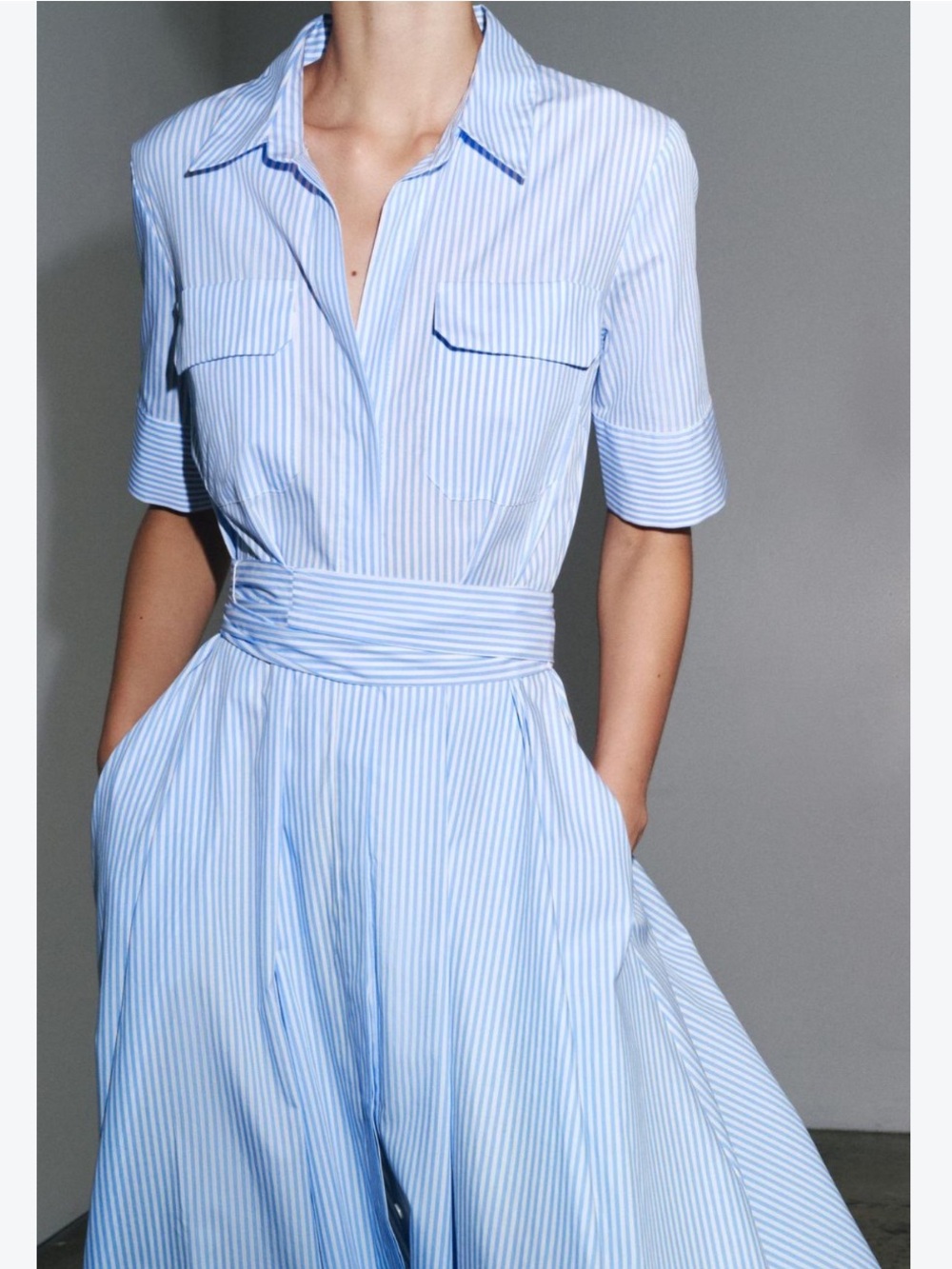 Zara NWT poplin shirtdress striped 2640/546